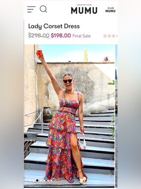 Show Me Your MuMu - Lady Corset Dress- Tiered Maxi Dress - Multicolor